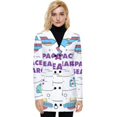 Unidentified Flying Object Ufo Space Outer Button Up Hooded Coat 