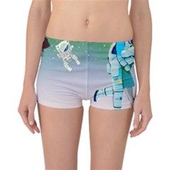 Astronaut Cat Retro Cute Alien Reversible Boyleg Bikini Bottoms by Bedest