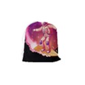 Astronaut Spacesuit Standing Surfboard Surfing Milky Way Stars Drawstring Pouch (Small) View2