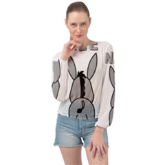 Donkey Ass Funny Nice Cute Floppy Banded Bottom Chiffon Top