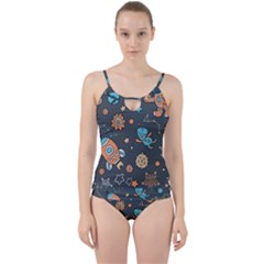 Space Seamless Pattern Art Cut Out Top Tankini Set by Hannah976