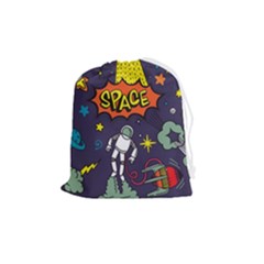 Vector Flat Space Design Background Drawstring Pouch (medium) by Hannah976