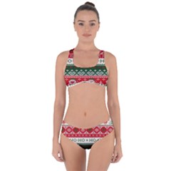 Ugly Sweater Merry Christmas  Criss Cross Bikini Set by artworkshop