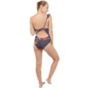Dessert storm wave  Pattern  Frilly One Shoulder Swimsuit View2