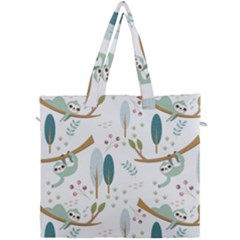 Pattern Sloth Woodland Canvas Travel Bag by Hannah976