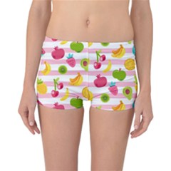 Tropical Fruits Berries Seamless Pattern Reversible Boyleg Bikini Bottoms