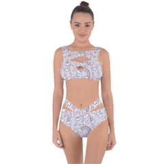 Seamless Pattern With Cute Rabbit Character Bandaged Up Bikini Set 