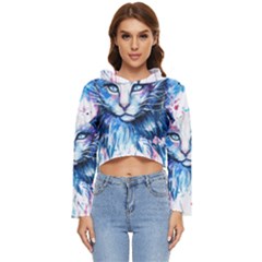 Cat Women s Lightweight Cropped Hoodie