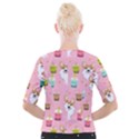 Corgi Bubble Boba Tea Pink Pattern Cropped Button Cardigan View2