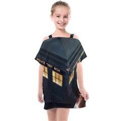 Tardis Bbc Doctor Who Dr Who Kids  One Piece Chiffon Dress by Cendanart