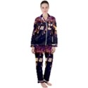 Tardis Regeneration Art Doctor Who Paint Purple Sci Fi Space Star Time Machine Women s Long Sleeve Satin Pajamas Set	 View1