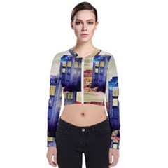 Tardis Wilderness Doctor Who Long Sleeve Zip Up Bomber Jacket