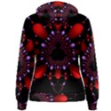Fractal Red Violet Symmetric Spheres On Black Women s Pullover Hoodie View2