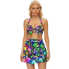 Network Nerves Nervous System Line Vintage Style Bikini Top And Skirt Set  by Ket1n9