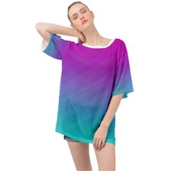 Background Pink Blue Gradient Oversized Chiffon Top