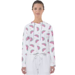 Seamless Background With Watermelon Slices Women s Slouchy Sweat by Ket1n9