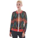 Casanova Abstract Art-colors Cool Druffix Flower Freaky Trippy Velvet Zip Up Jacket View1