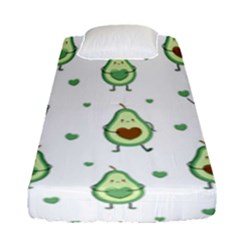 Cute Seamless Pattern With Avocado Lovers Fitted Sheet (single Size) by Ket1n9