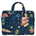 Seamless Pattern With Funny Alien Cat Galaxy MacBook Pro 16  Double Pocket Laptop Bag  View2