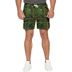 Circuits Circuit Board Yelow Men s Runner Shorts