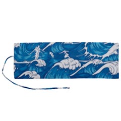 Seamless Pattern With Colorful Bush Roses Roll Up Canvas Pencil Holder (m) by Ket1n9