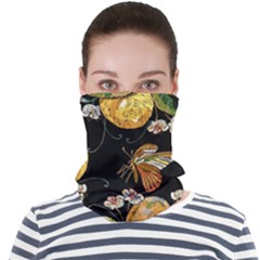 Embroidery Blossoming Lemons Butterfly Seamless Pattern Face Seamless Bandana (adult)