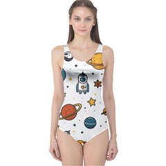 Set Cartoon Symbol Pattern One Piece Swimsuit by Bedest