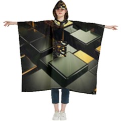 Abstract Shiny Pattern Women s Hooded Rain Ponchos by Grandong
