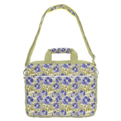 Dark Khaki Elegant Roses Floral 16  Shoulder Laptop Bag by CoolDesigns