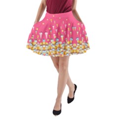 Full Of Cones Deep Pink Sweet Ice Cream A-line Pocket Skirt by CoolDesigns