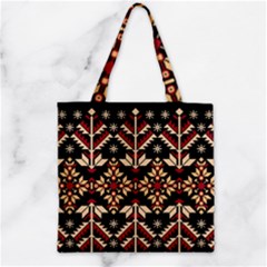 Vector Illustration Of Ukrainian Folk Seamless Pattern Ethnic Ornament Border Element Traditional Zipper Grocery Tote Bag