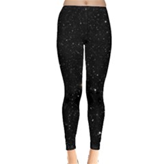 Sky Black Star Night Space Edge Super Dark Universe Everyday Leggings  by Cendanart