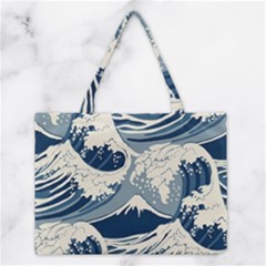 Japanese Wave Pattern Medium Tote Bag by Cendanart