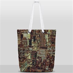 Photo New York City Skyscrapers Full Print Rope Handle Tote (small) by Cendanart