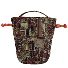 Photo New York City Skyscrapers Drawstring Bucket Bag by Cendanart