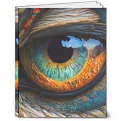 Eye Bird Feathers Vibrant 8  X 10  Softcover Notebook by Hannah976