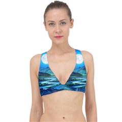 Bright Full Moon Painting Landscapes Scenery Nature Classic Banded Bikini Top by Ndabl3x