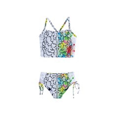 Brain Mind Psychology Idea Drawing Short Overalls Girls  Tankini Swimsuit