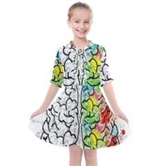 Brain Mind Psychology Idea Drawing Short Overalls Kids  All Frills Chiffon Dress by Azkajaya