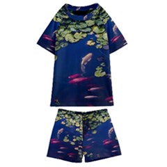 Koi Fish Carp Kids  Swim T-shirt And Shorts Set