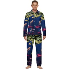 Koi Fish Carp Men s Long Sleeve Velvet Pocket Pajamas Set by Cemarart