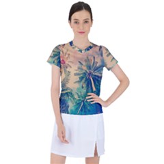 Palm Trees Beauty Nature Clouds Summer Women s Sports Top