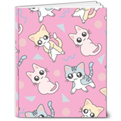 Cute Animal Little Cat Seamless Pattern 8  X 10  Softcover Notebook by Grandong