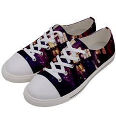 Tardis Regeneration Art Doctor Who Paint Purple Sci Fi Space Star Time Machine Men s Low Top Canvas Sneakers by Cemarart
