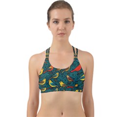 Bird Pattern Colorful Back Web Sports Bra