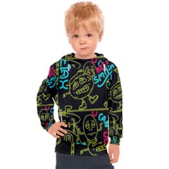 Keep Smiing Doodle Kids  Hooded Pullover by Cemarart