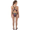 Arabian Street Art Colorful Peacock Tiger Man Parrot Horse Dancer Fantasy Cut-Out Back One Piece Swimsuit View2