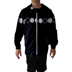 Moon Phases, Eclipse, Black Kids  Hooded Windbreaker