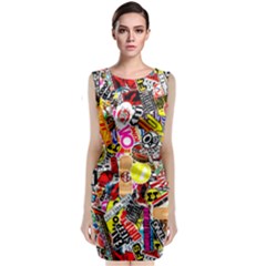 Sticker Bomb, Art, Cartoon, Dope Sleeveless Velvet Midi Dress