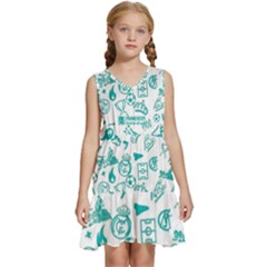Background, Pattern, Sport Kids  Sleeveless Tiered Mini Dress